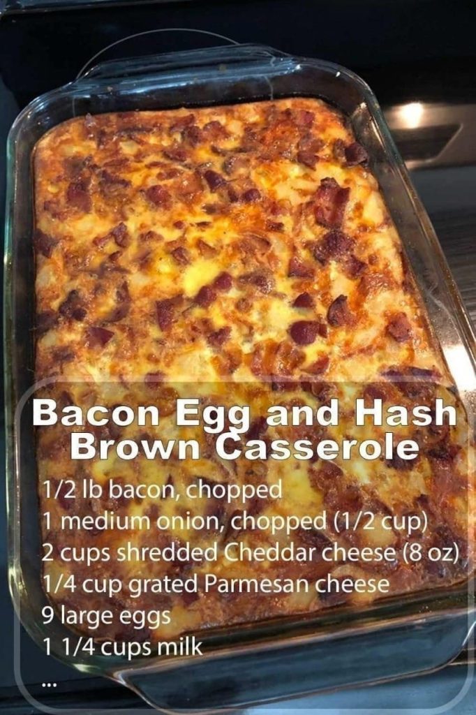 Bacon Egg And Hash Brown Casserole (Lazy Weekend Breakfast) Easy Recipes