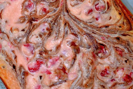 Cheesecake Brownies With Fresh Cherries